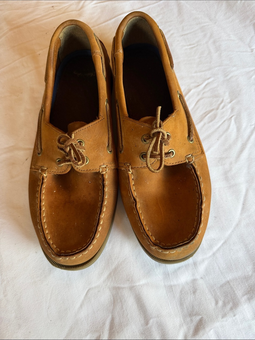 Faded Glory Men's Casual Leather Boat Shoes - Tan